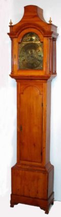 A Longcase Clock in Gumwood by Aaron Miller, New Jersey, circa 1750s. Photo copyright R.O Schmitt Fine Arts, New Hampshire