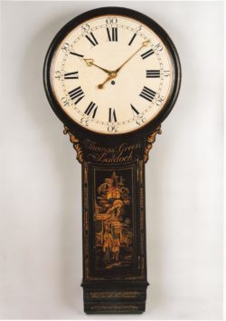 A tavern clock by Thomas Green of Baldock, circa 1785. Raffety Ltd.