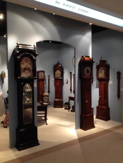 View of the Raffety Fine Antique Clocks stand B16 at Masterpiece Fair 2014. Photo by Stephen Wild