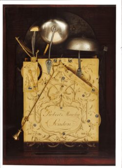 Detail of the Bells and Backplate on the Musical Clock by Robert Manley. Raffety Ltd.