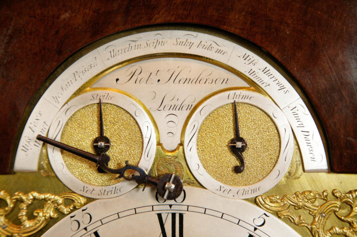 Detail of Henderson Bracket Clock. Raffety Ltd.