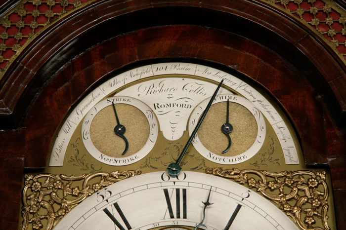 Detail of Dials on the Longcase Clock by Richard Collis. Raffety Ltd.