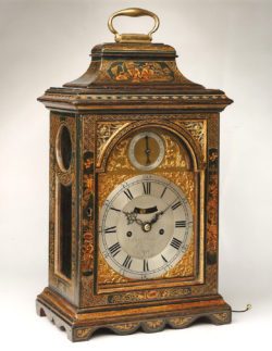 Sea Green Lacquer Bracket Clock by John Parker of Greenwich, circa 1770. Raffety Ltd.