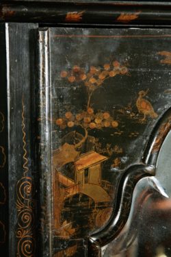 Detail of Lacquerwork on Queen Anne Corner Cabinet. Raffety Ltd.