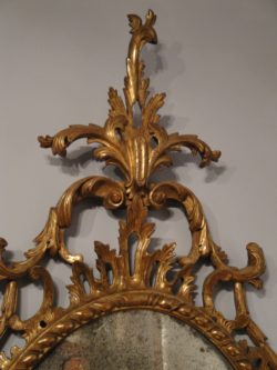 Detail of the Scrollwork on Chippendale period Mirror. Raffety Ltd.
