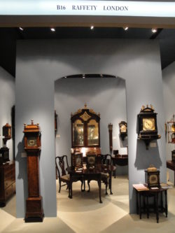 Raffety Clocks stand B16 at Masterpiece Fair, 2013. Photo by Stephen Wild