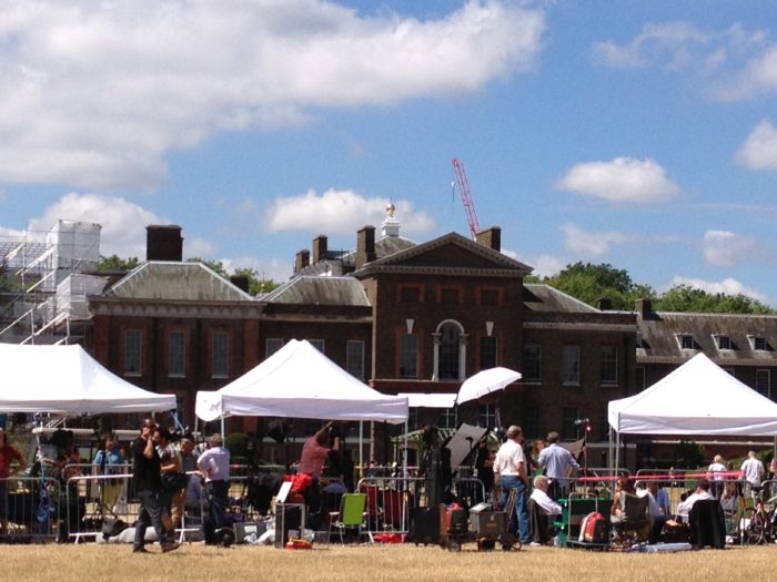The World’s Media Camped Outside Kensington Palace after the Birth of Prince George of Cambridge. Photo: Raffety Clocks