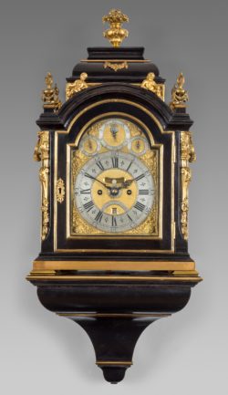 Ebony & gilt striking bracket clock by Charles Cabrier II. Circa 1730. Raffety Ltd