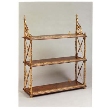 Regency Ormolu-Mounted Rosewood Tiered Hanging Shelves in The Style of McLean