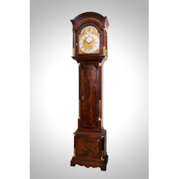 18TH CENTURY ANTIQUE MAHOGANY QUARTER-STRIKING LONGCASE CLOCK by John Waldron of London
